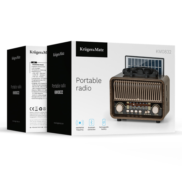 RADIO PORTABIL ANALOG INCARCARE SOLARA KRUGER&MATZ [6]