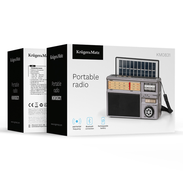 RADIO PORTABIL ANALOG INCARCARE SOLARA KRUGER&MATZ [7]