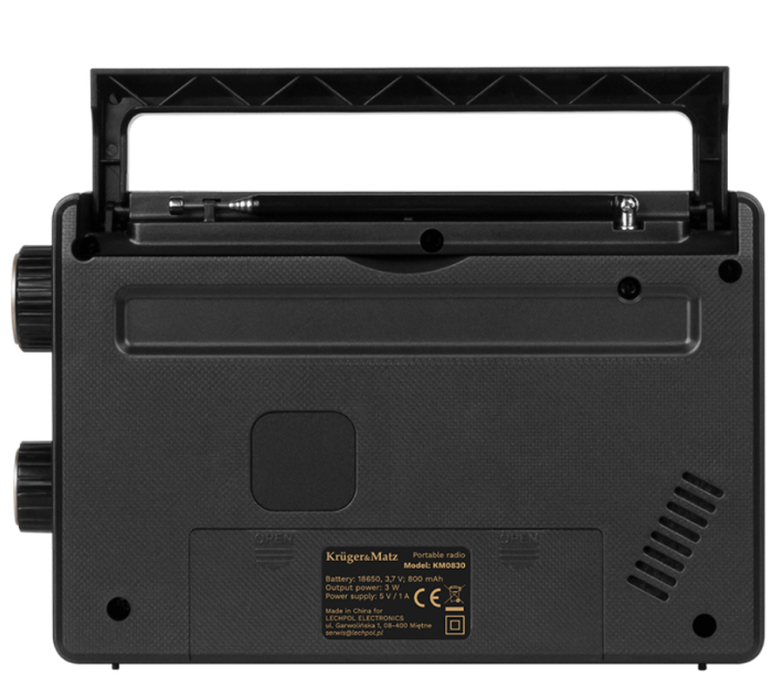 Radio portabil analog Kruger&Matz KM0830 – recepție FM/AM, design compact, autonomie excelentă [3]