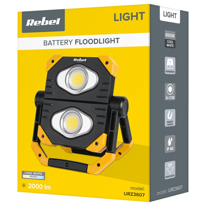 REFLECTOR LED 2X 9.5W COB ACUMULATOR 3.7V 5AH REBEL [10]