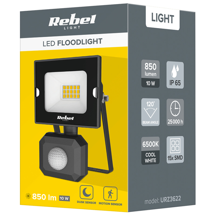REFLECTOR LED CU SENZOR 10W 6500K 230V REBEL [4]
