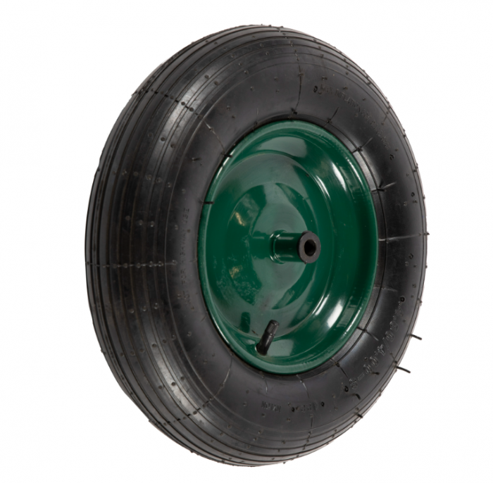 Roata roaba Micul Fermier 4.00-8, diametru ax 14mm, janta verde  GF-0111 [2]