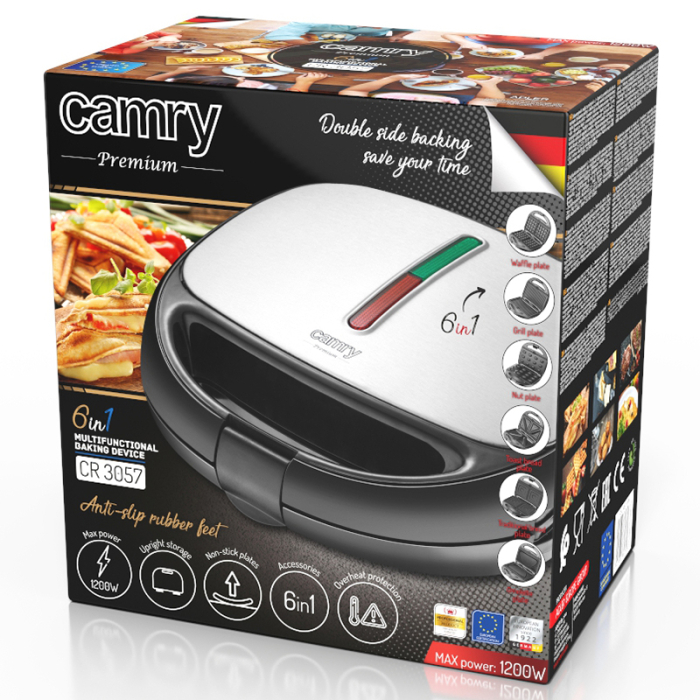 SANDWICH MAKER 6 IN 1 1200W CR 3057 CAMRY [12]
