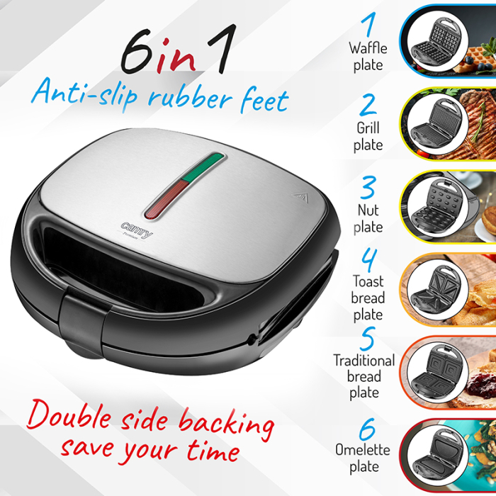 SANDWICH MAKER 6 IN 1 1200W CR 3057 CAMRY [13]