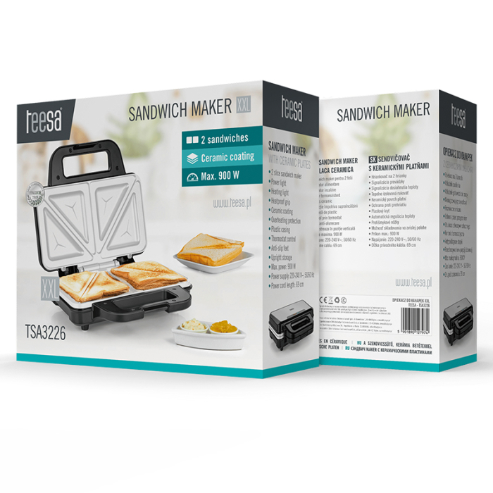 SANDWICH MAKER CERAMIC XXL 900W TEESA [8]