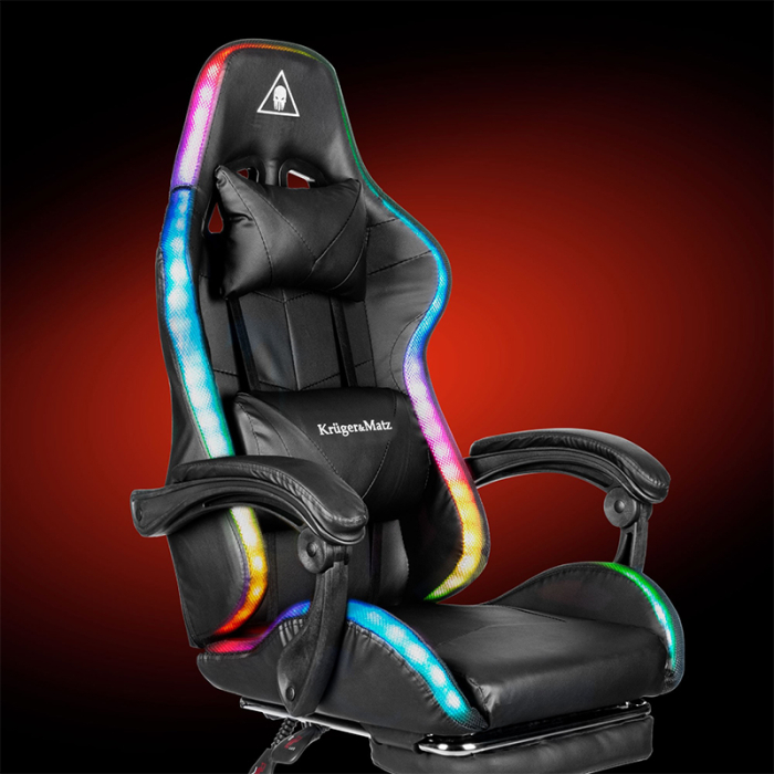 SCAUN GAMING GX-150 NEGRU LED MASAJ KRUGER&MATZ [3]
