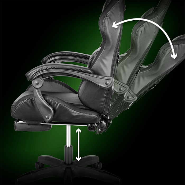 SCAUN GAMING GX-150 NEGRU LED MASAJ KRUGER&MATZ [6]