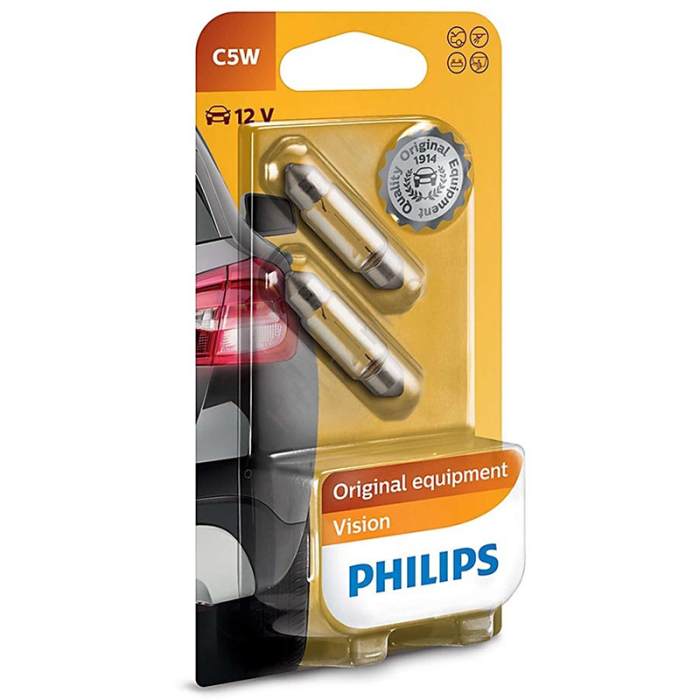 SET 2X BEC AUTO 12V 5W FESTOON VISION PHILIPS [2]