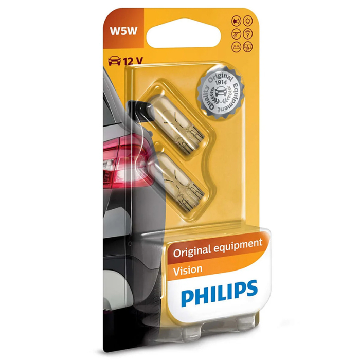 SET 2X BEC AUTO 12V 5W VISION PHILIPS [2]