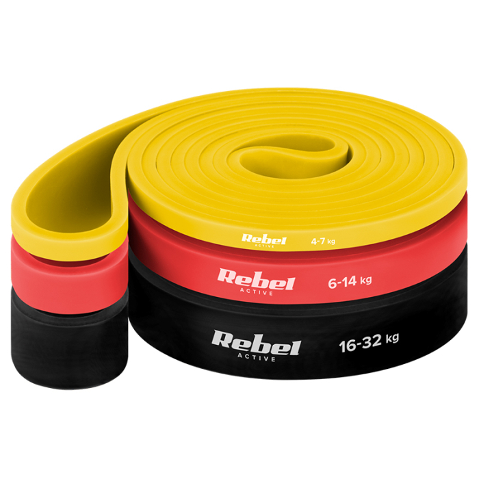SET 3 BENZI ELASTICE LATEX POWER BAND 4-32KG REBELACTIV [2]
