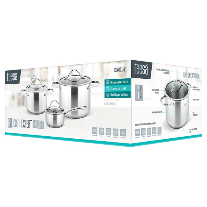 SET 3 OALE INOX 18/10 TEESA COOK EXPERT MASTER [9]