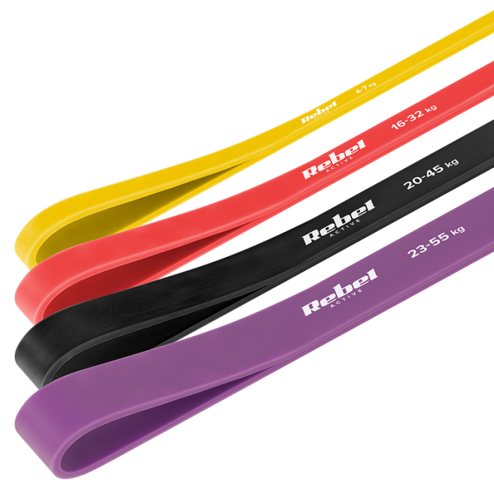 SET 4 BENZI ELASTICE LATEX POWER BAND 4-32KG REBELACTIV [3]