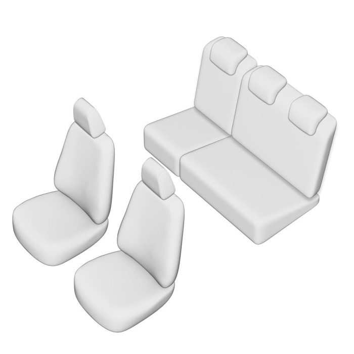 SET HUSE SCAUN UMBRELLA PENTRU DACIA LOGAN MCV 5 LOCURI 2004-2013 (BANCHETA FRACTIONATA) CU TETIERE SPATE IN FORMA DE L [2]