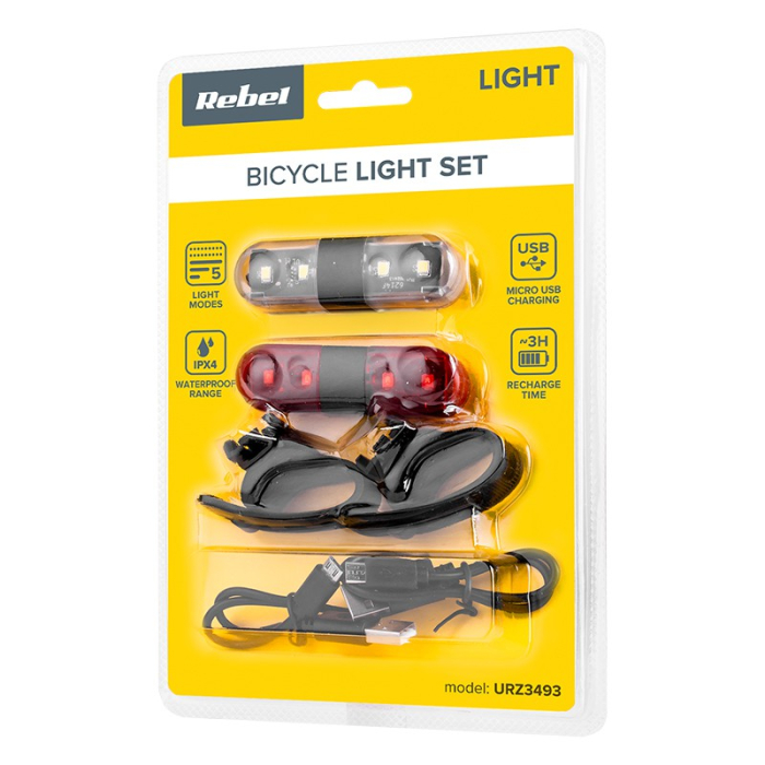 SET ILUMINAT BICICLETA FATA SPATE USB [5]