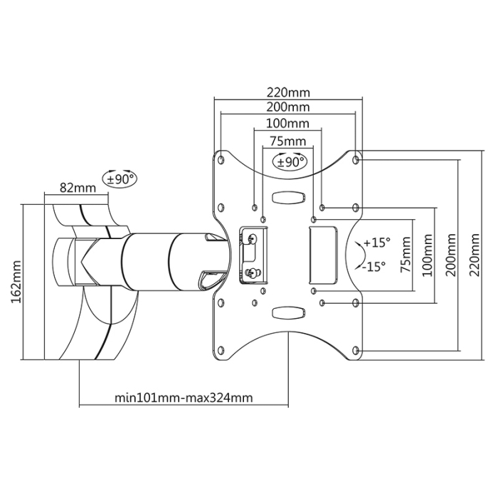 SUPORT TV 23-42 INCH 30 KG NEGRU [5]