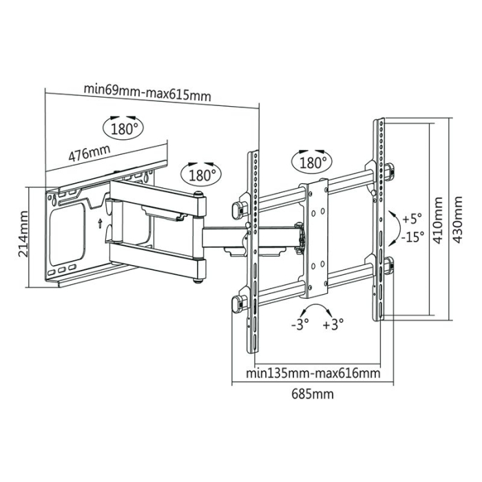 SUPORT UNIVERSAL LED TV 37 inch-70 inch KRUGER&MATZ [5]
