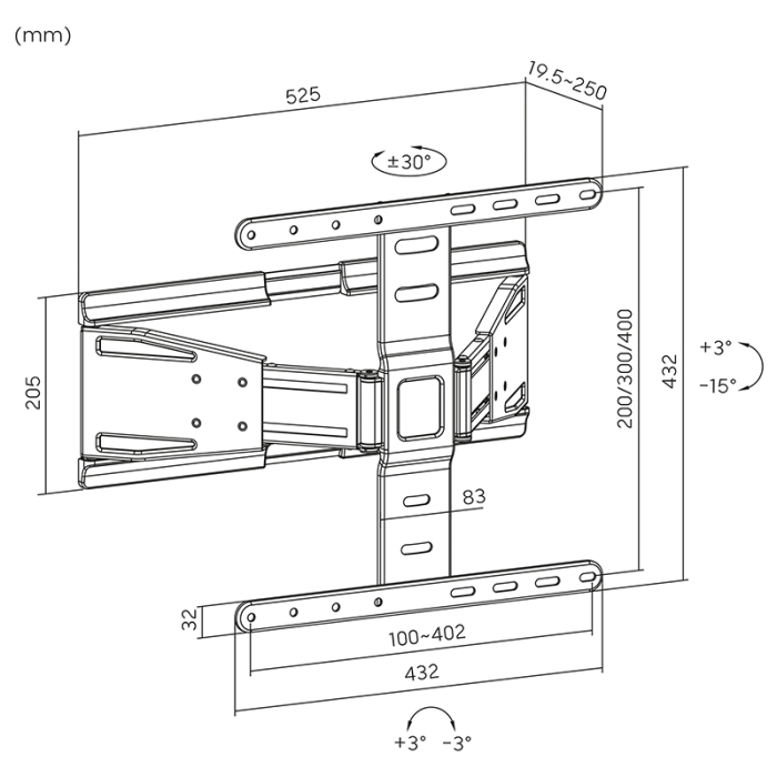 SUPORT UNIVERSAL LED TV ULTRA SLIM 37-75 KRUGER&MATZ [5]