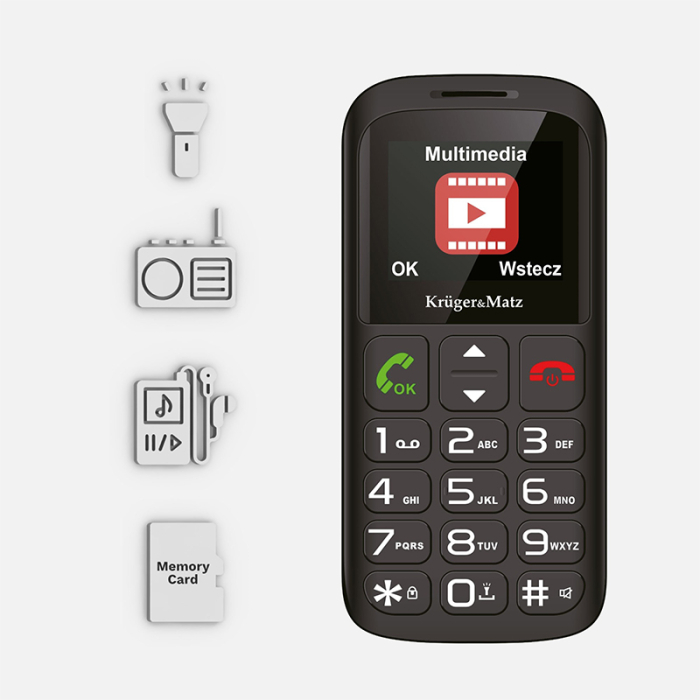 TELEFON GSM SENIORI BUTON SOS KRUGER&MATZ [12]