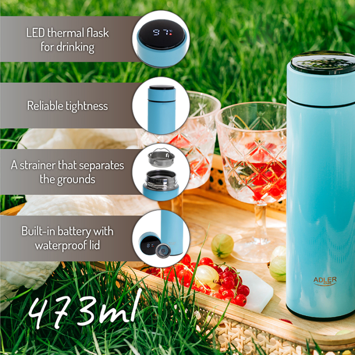 TERMOS CU AFISAJ TEMPERATURA ALBASTRU ADLER [11]