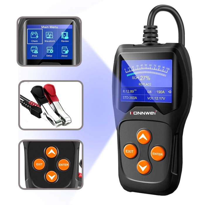 TESTER BATERII AUTO KW600 KONWEII [4]