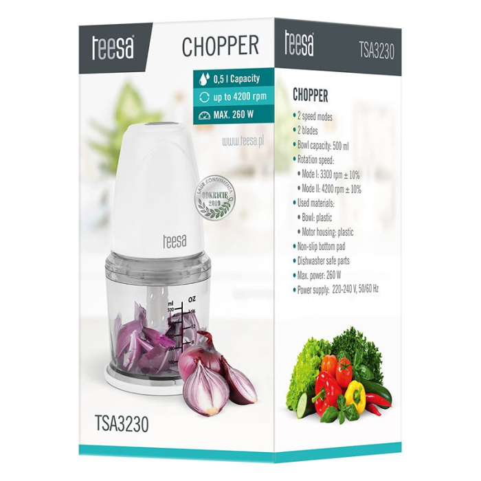 TOCATOR CHOPPER BOL PLASTIC 0.5L 260W TEESA [5]