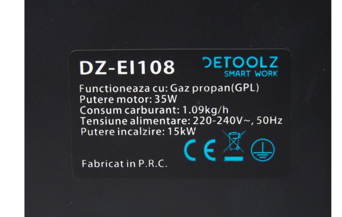 Tun de caldura pe gaz GPL 220-240V 50Hz 15KW [3]