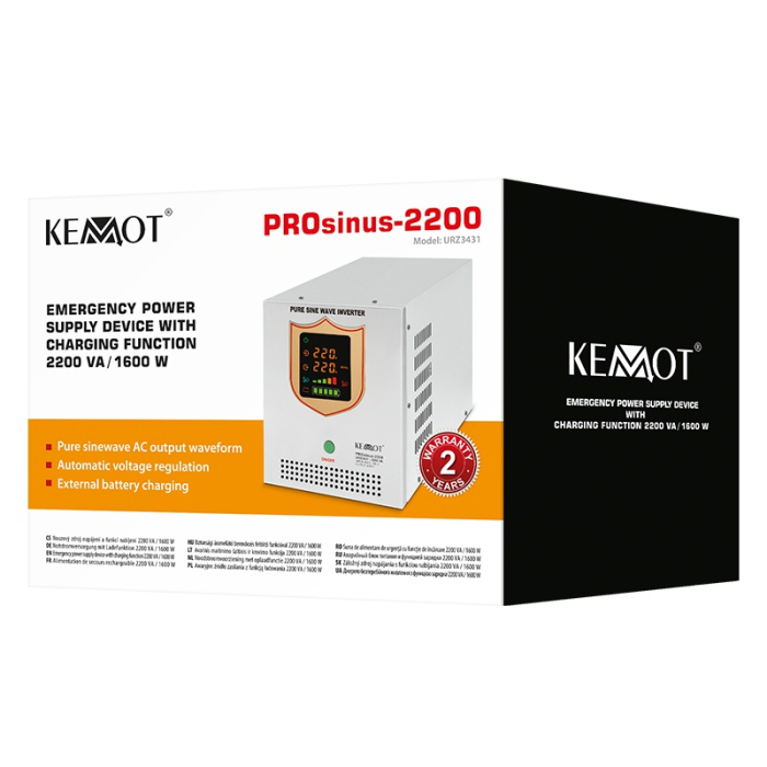 UPS CENTRALE SINUS PUR 2200VA/1600W 12V KEMOT [6]