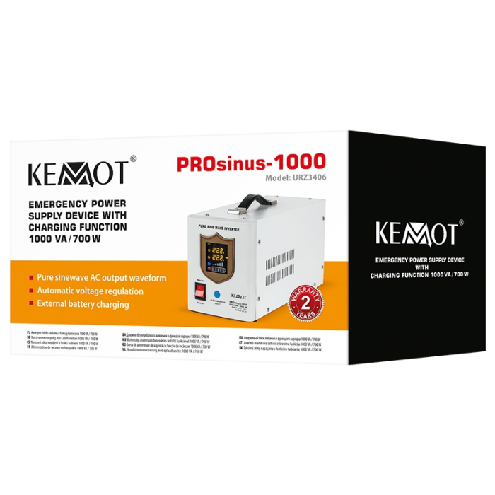 UPS CENTRALE TERMICE SINUS PUR 1000VA/700W 12V KEMOT [6]