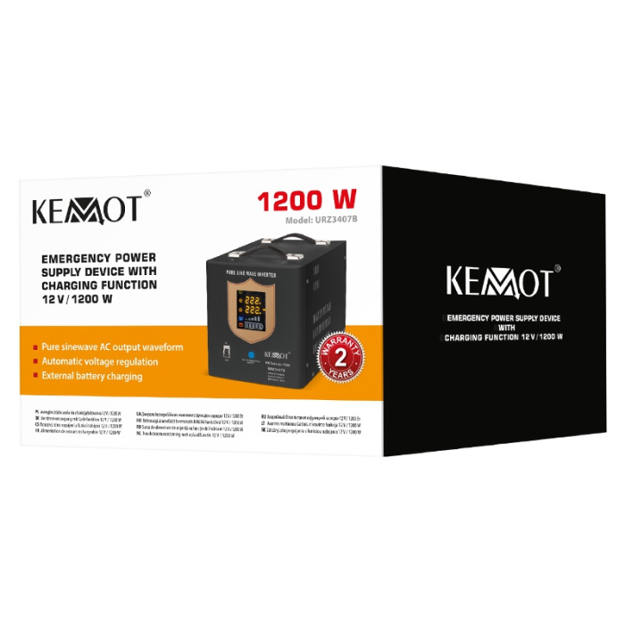 UPS CENTRALE TERMICE SINUS PUR 2000VA/1200W 12V KEMOT [4]