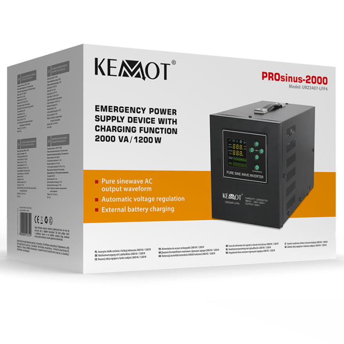 UPS CENTRALE TERMICE SINUS PUR 2000VA/1200W 12V KEMOT [6]