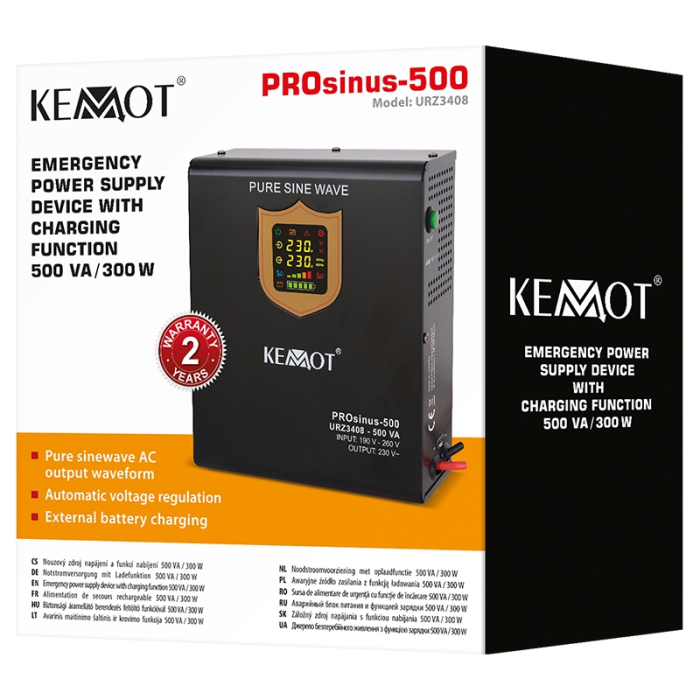 UPS CENTRALE TERMICE SINUS PUR 500VA/300W 12V KEMOT [5]