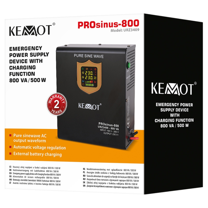 UPS CENTRALE TERMICE SINUS PUR 800VA/500W 12V KEMOT [5]
