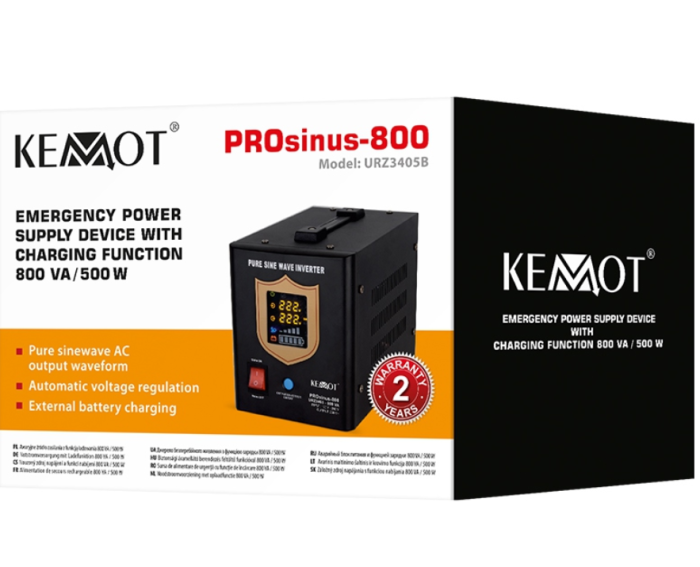 UPS CENTRALE TERMICE SINUS PUR 800VA/500W 12V KEMOT [4]