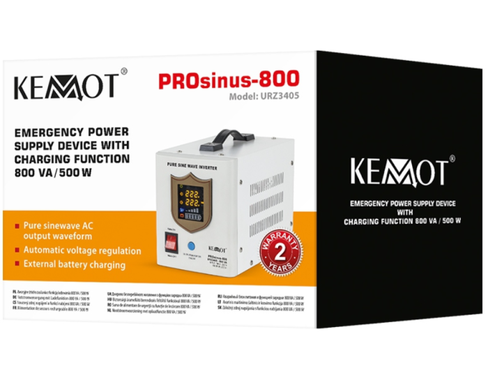 UPS CENTRALE TERMICE SINUS PUR 800VA/500W 12V KEMOT [4]