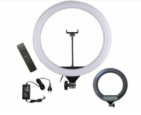 Andowl Lumină Inelară 44cm 3200 - 5800K cu Trepied pardoseală și Suport pentru Telefon [1]