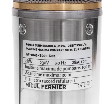 Pompa submersibila Micul Fermier 2kW 3000lh 100m 2 turbine [2]