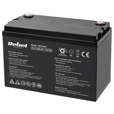 ACUMULATOR STATIONAR AGM VRLA 12V 100AH REBEL [1]