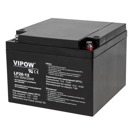 UPS și Acumulatori Centrale - ACUMULATOR STATIONAR AGM VRLA 12V 26AH VIPOW