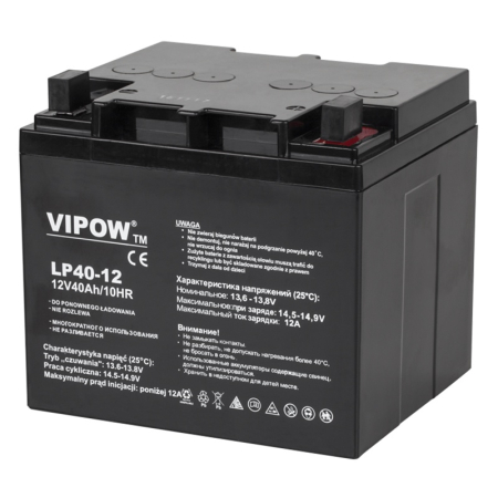 ACUMULATOR STATIONAR AGM VRLA 12V 40AH VIPOW [1]