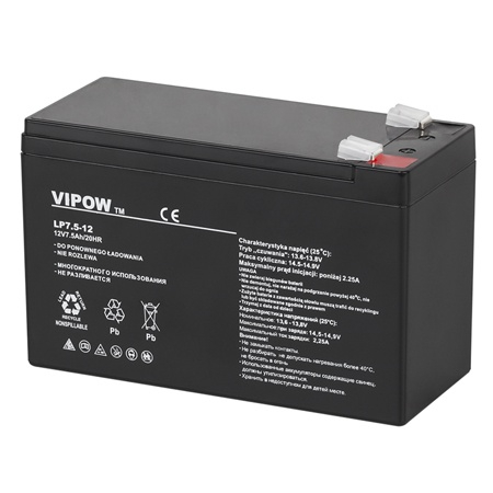 UPS și Acumulatori Centrale - ACUMULATOR STATIONAR AGM VRLA 12V 7.5AH VIPOW