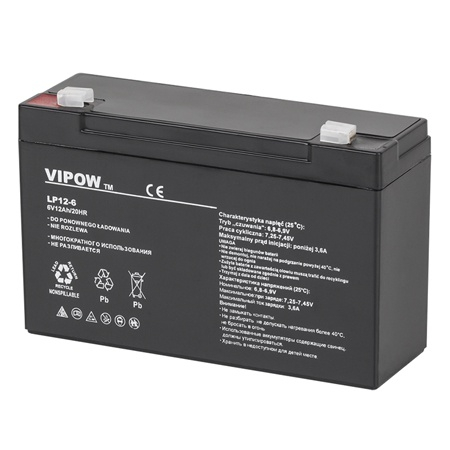 Acumulatori - ACUMULATOR STATIONAR AGM VRLA 6V 12AH VIPOW