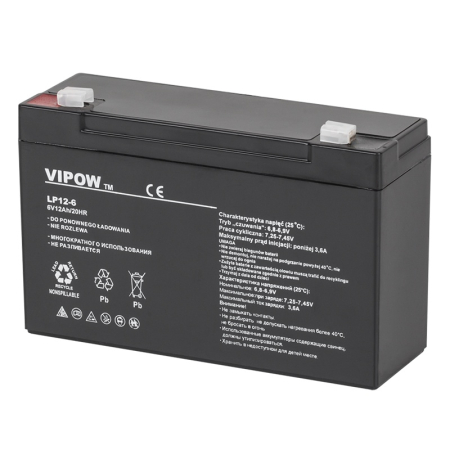 ACUMULATOR STATIONAR AGM VRLA 6V 12AH VIPOW [1]