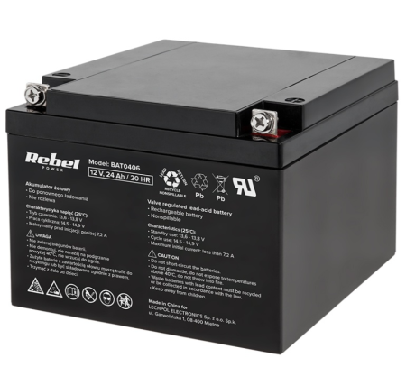 Acumulatori - ACUMULATOR STATIONAR PLUMB ACID 12V 24AH REBEL