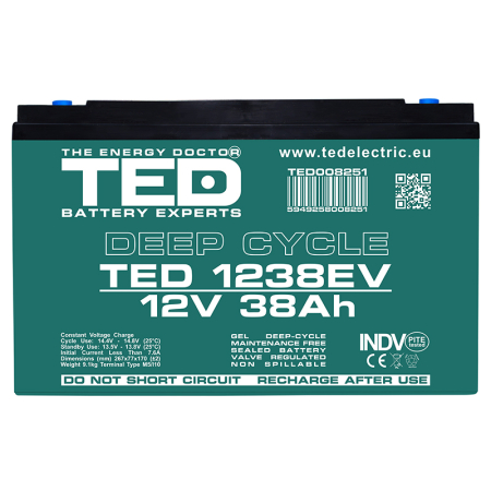 ACUMULATOR VEHICULE ELECTRICE DEEP CYCLE 12V 38AH TED [2]
