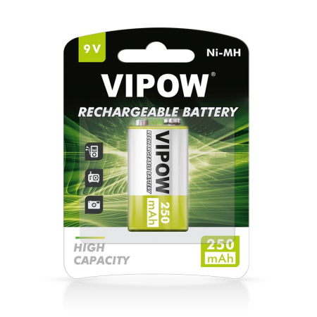 ACUMULATORI 9V 250MAH NI-MH BLISTER 1B VIPOW [1]