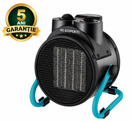Climatizare - Aeroterma electrica ceramica Detoolz, DZ-EI112, 20/1000/2000 W, PTC
