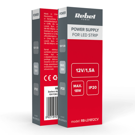 ALIMENTATOR BANDA LED IP20 12V 1.5A 18W REBEL [3]