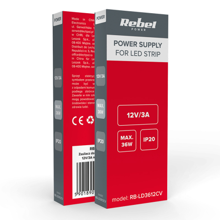 ALIMENTATOR BANDA LED IP20 12V 3A 36W REBEL [3]