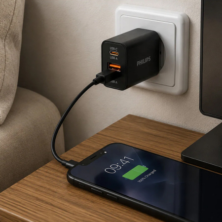 ALIMENTATOR RETEA USB-A + USB C PD 25W PHILIPS [7]