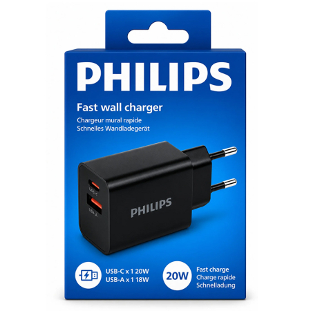 ALIMENTATOR RETEA USB-A + USB C PD 25W PHILIPS [4]